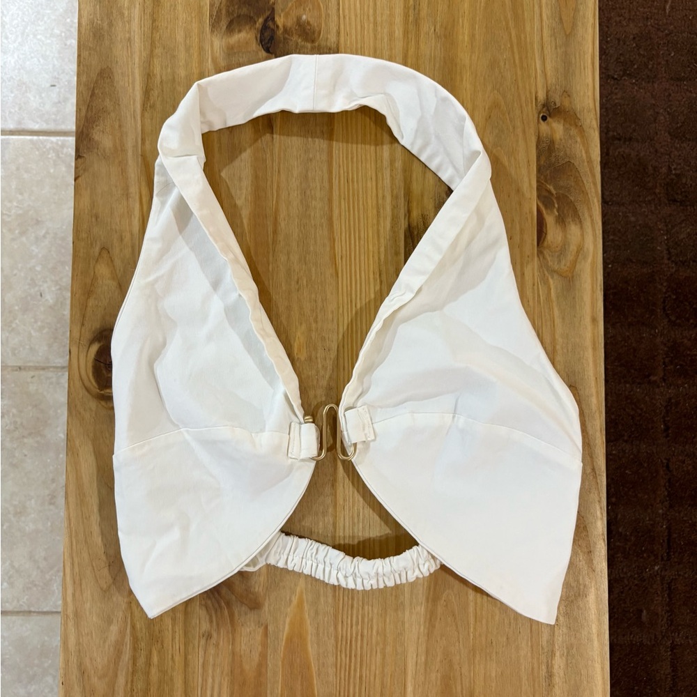 cult gaia White Wrap Collar Scarf